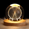 Lámpara Bola de Cristal 3D - Luz Nocturna Galaxia LED con Base de Madera