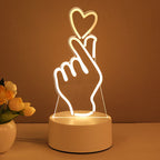 Lámpara LED Neón 3D Acrílica - Decoración USB Multiestilo
