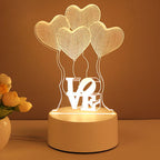 Lámpara LED Neón 3D Acrílica - Decoración USB Multiestilo