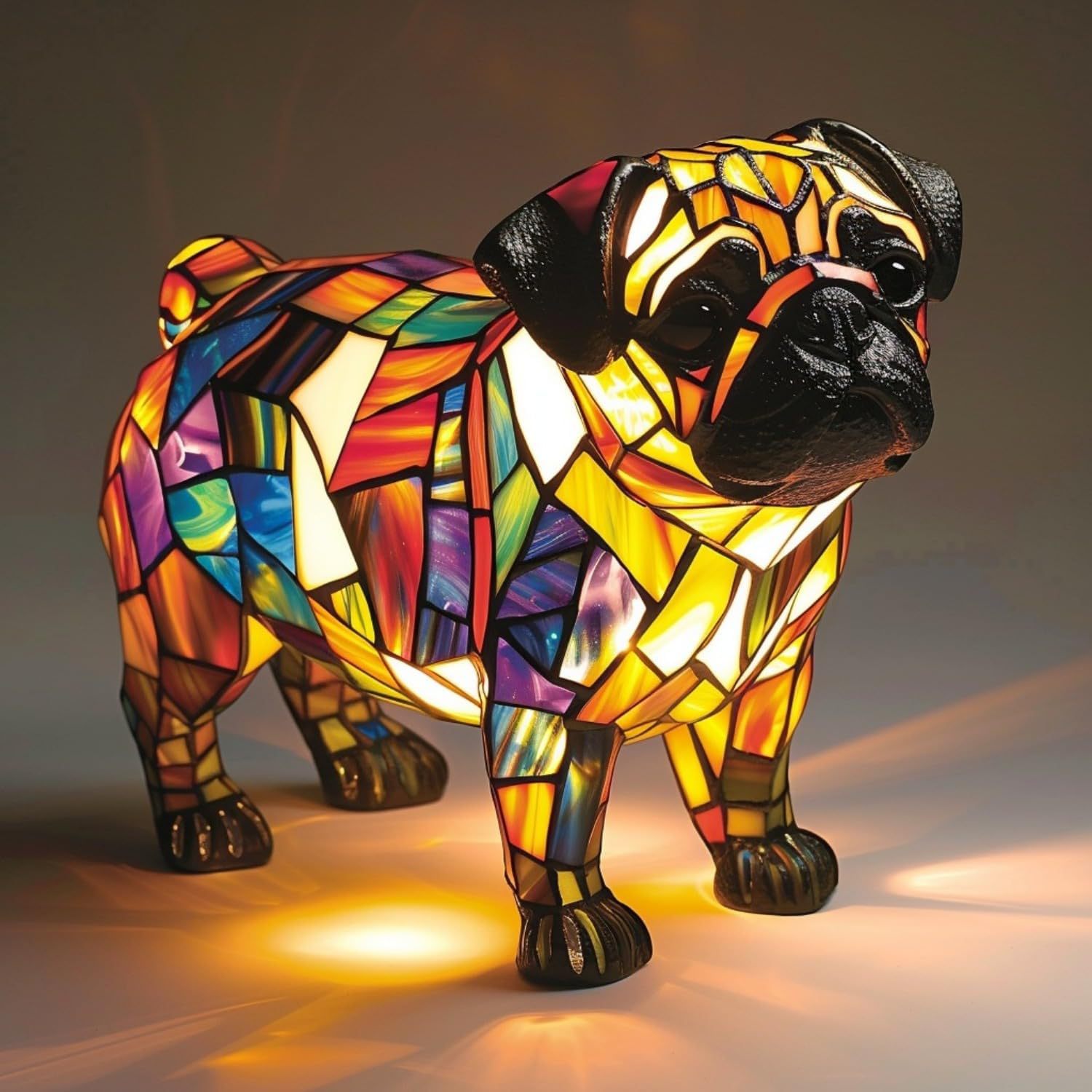 Lámpara Decorativa de Resina - Figura Animal LED Multicolor