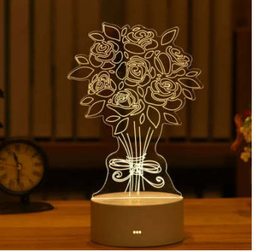 Lámpara LED Neón 3D Acrílica - Decoración USB Multiestilo