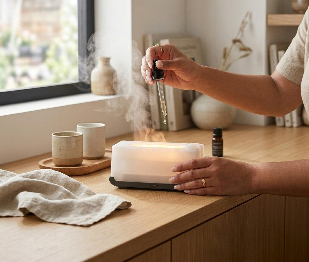 Difusor Aromas Efecto Llama LED | Humidificador y Aromaterapia